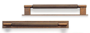 Mâner mobilier Viefe Arpa Plate, alamă rustică, 230 mm (interax 192 mm)