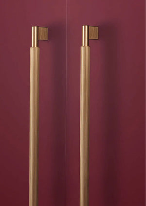 Mâner mobilier Viefe Arpa, alamă întunecată periată, 214 mm (interax 192 mm) - imagine 4