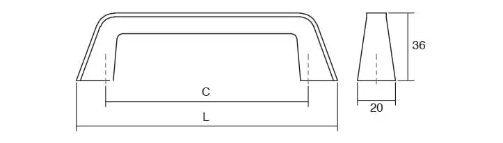 Mâner mobilier Viefe Arrow, nichel periat, 223 mm (interax 192 mm)