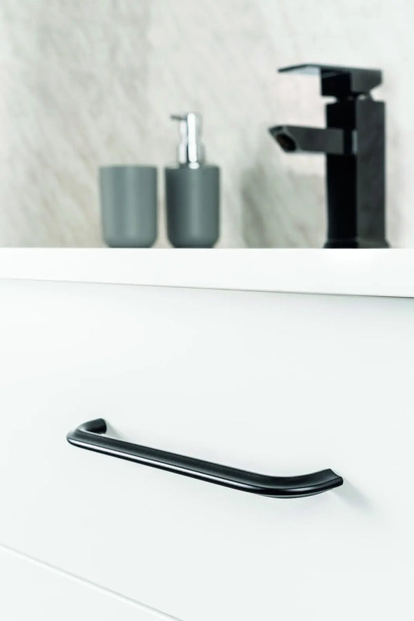 Mâner mobilier Viefe Asi, negru mat, 146 mm (interax 128 mm)