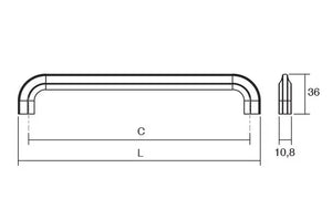 Mâner mobilier Viefe Asi, negru mat, 210 mm (interax 192 mm) - imagine 2