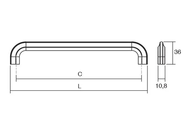 Mâner mobilier Viefe Asi, negru mat, 210 mm (interax 192 mm) - imagine 2