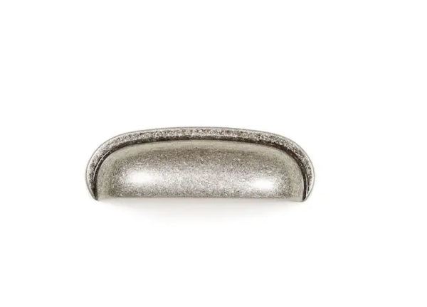 Mâner mobilier Viefe Aura, argint antichizat, 87 mm (interax 64 mm)