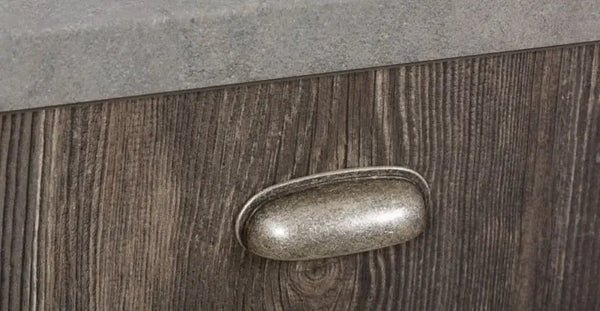 Mâner mobilier Viefe Aura, argint antichizat, 87 mm (interax 64 mm)