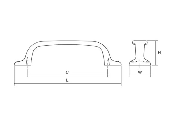 Mâner mobilier Viefe Ava, alamă antichizată, 128,5 mm (interax 96 mm) - imagine 2