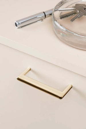 Mâner mobilier Viefe Beam, alamă lustruită, 104 mm (interax 96 mm) - imagine 3