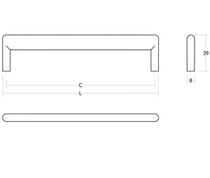 Mâner mobilier Viefe Beam, negru mat, 104 mm (interax 96 mm) - imagine 2