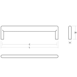 Mâner mobilier Viefe Beam, negru titan, 168 mm (interax 160 mm) - imagine 4