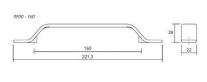 Mâner mobilier Viefe Belt, alb mat, 221,3 mm (interax 160 mm) - imagine 3