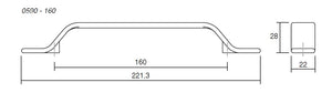 Mâner mobilier Viefe Belt, roșu volcano, 221,3 mm (interax 160 mm) - imagine 3