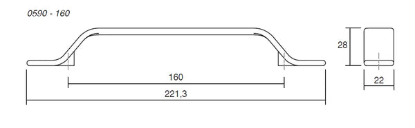 Mâner mobilier Viefe Belt, roșu volcano, 221,3 mm (interax 160 mm) - imagine 3