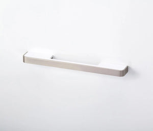 Mâner mobilier Viefe Blok, nichel periat și alb mat, 217 mm (interax 160 mm) - imagine 2