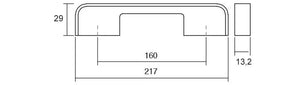 Mâner mobilier Viefe Blok, nichel periat și negru mat, 217 mm (interax 160 mm) - imagine 2