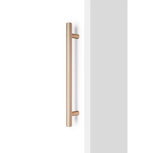 Mâner mobilier Viefe Boto Big, alamă cava periată, 418 mm (interax 320 mm) - imagine 3