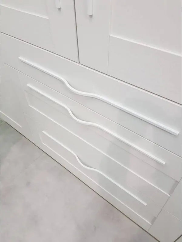 Mâner mobilier Viefe Brave, alb mat, 400 mm (interax 320 mm)