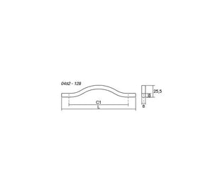 Mâner mobilier Viefe Brave, gri metalizat, 160 mm (interax 128 mm)