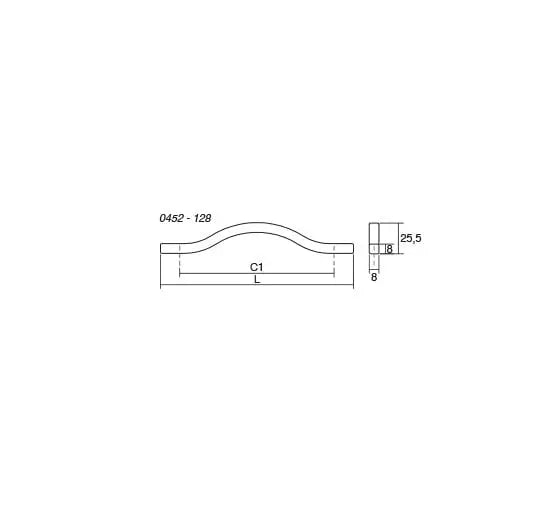 Mâner mobilier Viefe Brave, gri metalizat, 160 mm (interax 128 mm)