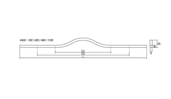 Mâner mobilier Viefe Brave, gri metalizat, 400 mm (interax 320 mm) - imagine 2