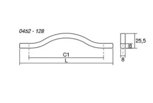 Mâner mobilier Viefe Brave, negru mat, 160 mm (interax 128 mm)