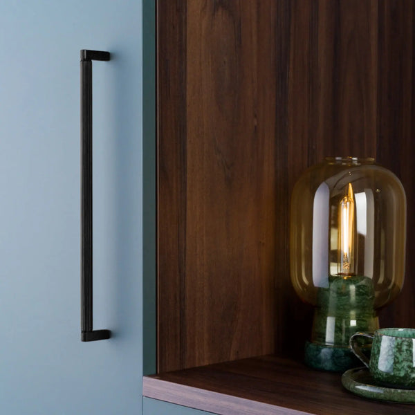 Mâner mobilier Viefe Brooklyn, negru periat, 330 mm (interax 320 mm) - imagine 2