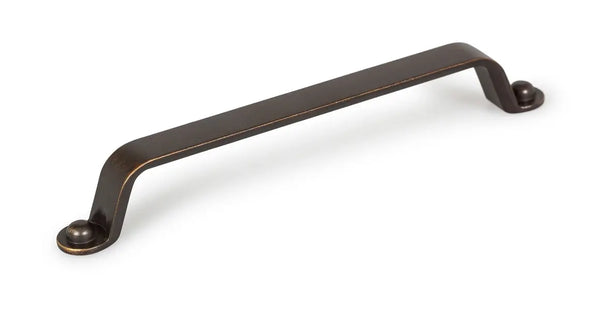 Mâner mobilier Viefe Button, alamă antichizată, 175 mm (interax 160 mm)