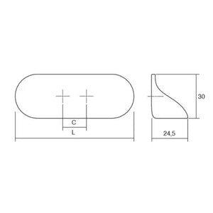 Mâner mobilier Viefe Cala, nichel periat, 216 mm (interax 64 mm)