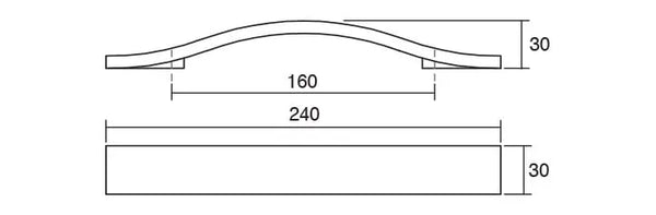 Mâner mobilier Viefe Calin, natur, 240 mm (interax 160 mm)