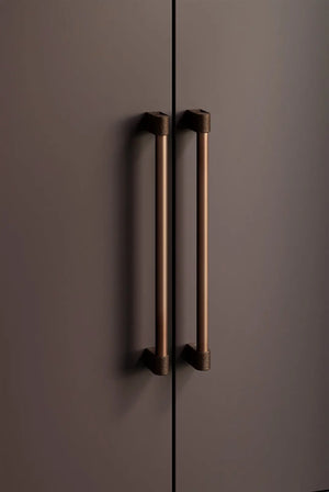 Mâner mobilier Viefe Casey Big, maro metalic texturat și bronz mat, 448 mm (interax 416 mm) - imagine 3