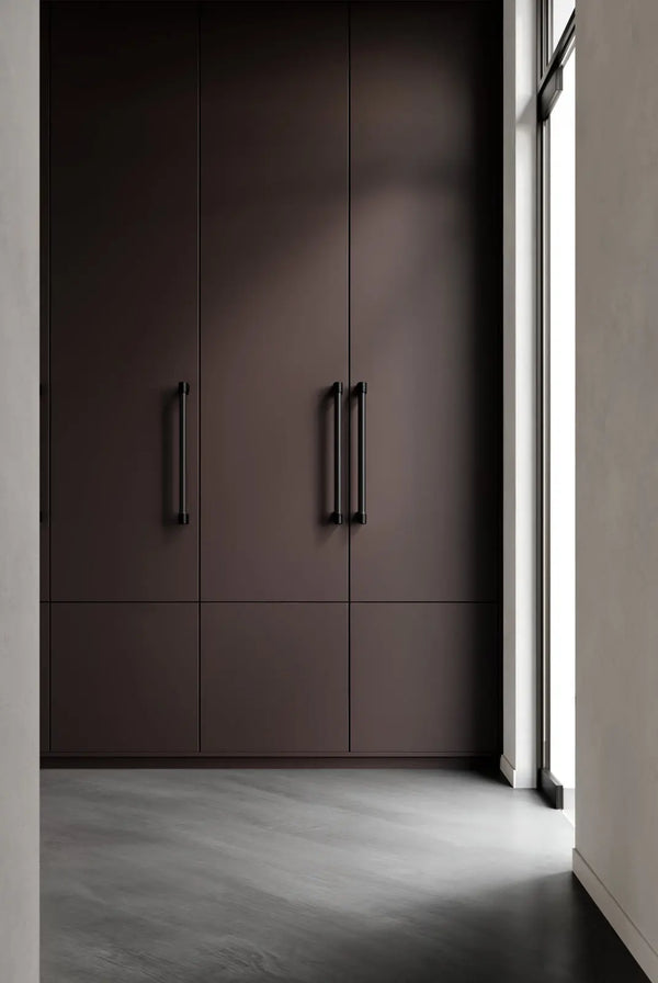 Mâner mobilier Viefe Casey Big, negru lava texturat și negru mat, 448 mm (interax 416 mm) - imagine 2