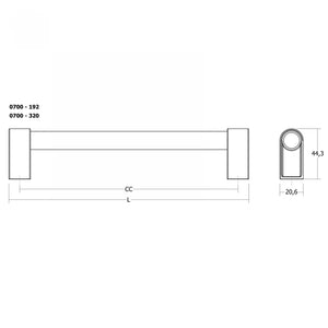 Mâner mobilier Viefe Casey, maro metalic texturat și bronz mat, 211 mm (interax 192 mm) - imagine 2