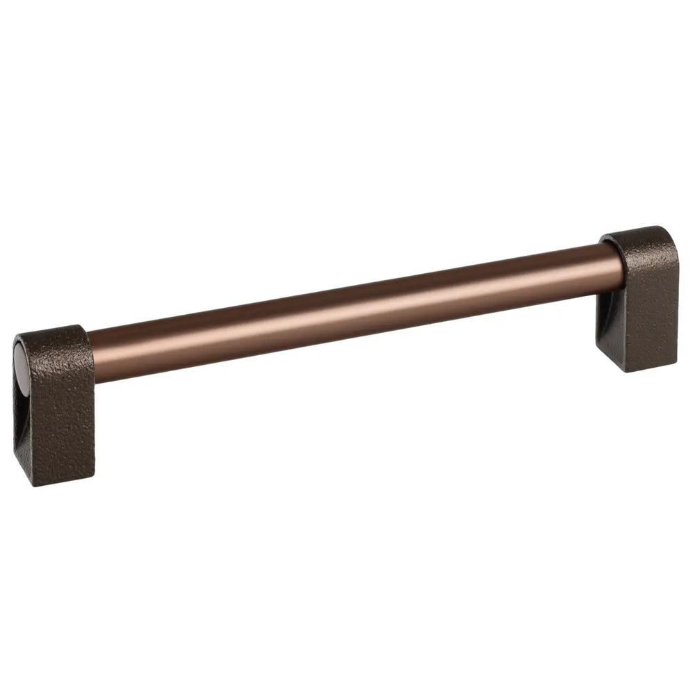 Mâner mobilier Viefe Casey, maro metalic texturat și bronz mat, 211 mm (interax 192 mm)