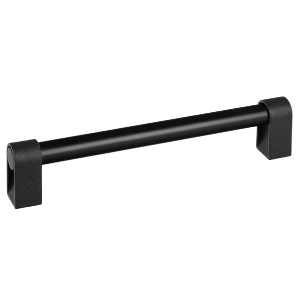 Mâner mobilier Viefe Casey, negru lava texturat și negru mat, 211 mm (interax 192 mm)