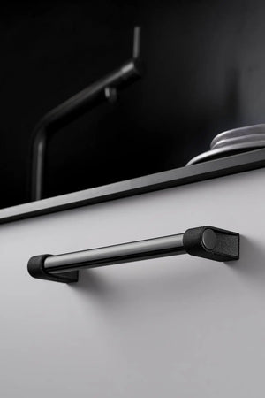 Mâner mobilier Viefe Casey, negru lava texturat și negru titan lustruit, 211 mm (interax 192 mm) - imagine 3
