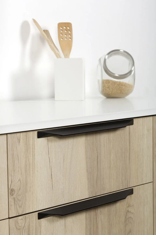 Mâner mobilier Viefe Cutt, negru mat anodizat, 200 mm