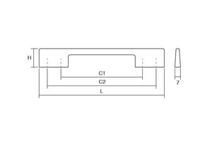 Mâner mobilier Viefe Dino, negru mat, 156 mm