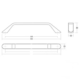 Mâner mobilier Viefe Dropp, alb mat, 84 mm (interax 64 mm) - imagine 2