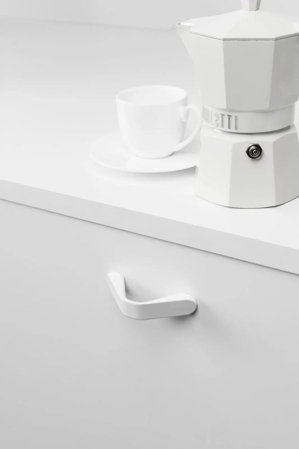 Mâner mobilier Viefe Dropp, alb mat, 84 mm (interax 64 mm) - imagine 3
