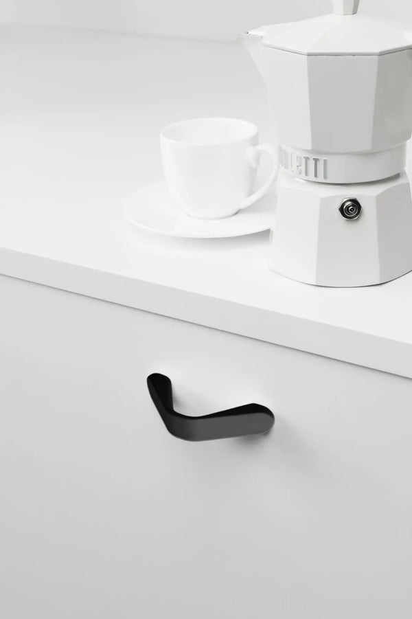 Mâner mobilier Viefe Dropp, negru mat, 84 mm (interax 64 mm) - imagine 2