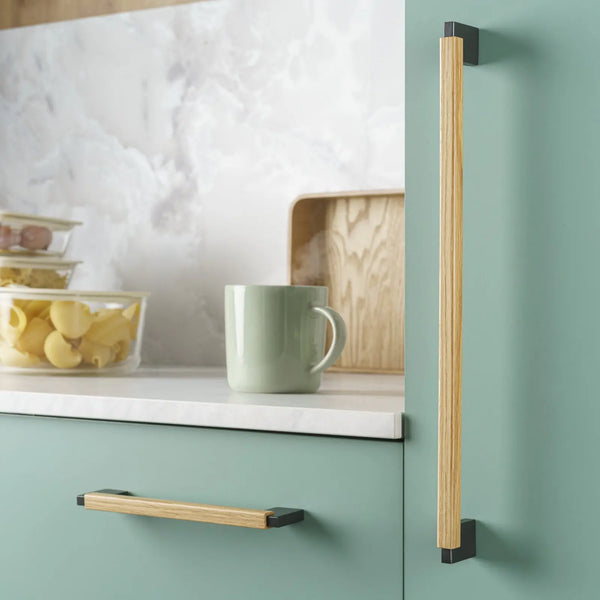 Mâner mobilier Viefe Duo Mini, stejar și gri lava, 194,6 mm (interax 160 mm) - imagine 2