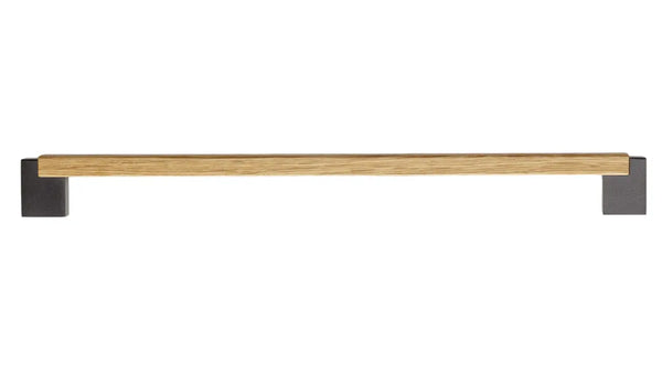 Mâner mobilier Viefe Duo Mini, stejar și gri lava, 354,6 mm (interax 320 mm)