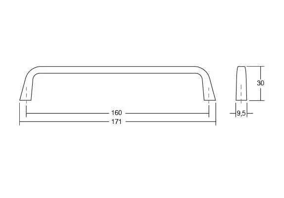 Mâner mobilier Viefe Este, crom mat, 171 mm (interax 160 mm) - imagine 2