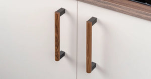 Mâner mobilier Viefe Eto, gri lava și nuc, 334,6 mm (interax 320 mm) - imagine 3