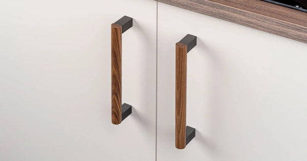 Mâner mobilier Viefe Eto, gri lava și nuc, 334,6 mm (interax 320 mm) - imagine 3