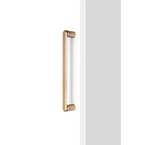 Mâner mobilier Viefe Fase Big, alamă cava periată, 348 mm (interax 320 mm) - imagine 3