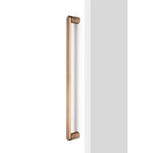Mâner mobilier Viefe Fase Big, alamă cava periată, 508 mm (interax 480 mm) - imagine 3