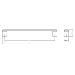 Mâner mobilier Viefe Fase Big, negru periat, 348 mm (interax 320 mm)
