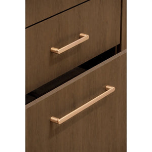 Mâner mobilier Viefe Fase, alamă cava periată, 177 mm (interax 160 mm) - imagine 2
