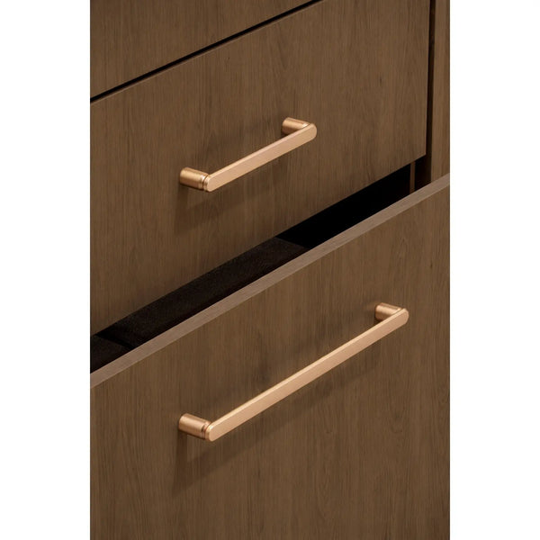 Mâner mobilier Viefe Fase, alamă cava periată, 177 mm (interax 160 mm) - imagine 2