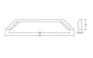 Mâner mobilier Viefe Feltre, negru mat, 218 mm (interax 192 mm)