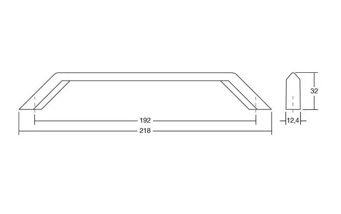Mâner mobilier Viefe Feltre, nichel periat, 218 mm (interax 192 mm)